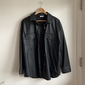 Leather shacket